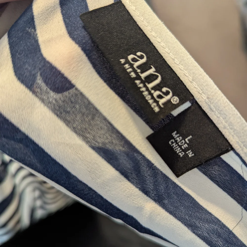 199. a.n.a Blue and White Dolman Sleeve Blouse - Picture 4 of 4